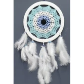 Su Yeşili Renginde Nazar Motifli Kuş Tüylü Duvar Süsü thumbnail 1