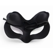 Siyah Süet Sarı Pembe Simli Kedi Maskesi thumbnail 2