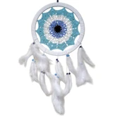 Su Yeşili Renginde Nazar Motifli Kuş Tüylü Duvar Süsü thumbnail 2