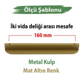 Teke Mat Altın Metal Kulp 160 mm 16 cm Mutfak Dolabı Kulbu Kulpu Mobilya Çekmece Dolap Kulpları thumbnail 1