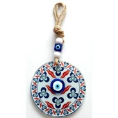 Üç Damla Desenli Nazar Boncuklu Füzyon Cam Duvar Süsü thumbnail 2