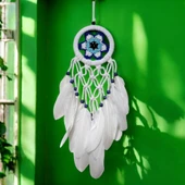 Yıldız Motifli Kuş Tüylü Makrome Duvar Süsü thumbnail 3