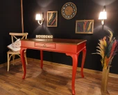 Wooding Mobilya 120 Cm Çekmeceli Masif Kırmızı Ceviz Çalışma Masası - 3