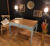 Wooding Mobilya 120 Cm Çekmeceli Masif Gri Natürel Çalışma Masası - 5