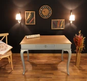 Wooding Mobilya 120 Cm Çekmeceli Masif Gri Natürel Çalışma Masası - 3
