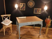 Wooding Mobilya 120 Cm Çekmeceli Masif Gri Natürel Çalışma Masası - 4
