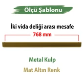 Lüx Çekme Kol Mat Altın 768 mm Metal Çekmece Sürgülü Aynalı Dolap Kulpu Gold thumbnail 2