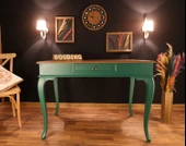 Wooding Mobilya 120 Cm Çekmeceli Masif Yeşil Natürel Çalışma Masası thumbnail 3