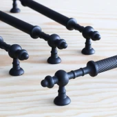 Ladin Siyah Metal Kulp 256 mm (25.6 cm) Mobilya Dolap Kapak Kulpları Kulbu Çekmece Mutfak Dolabı thumbnail 4