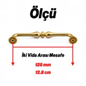 Yayık Gold Altın Metal 128 mm 12.8 cm Mobilya Mutfak Çekmece Dolap Kulpu Kulbu Kulpları thumbnail 7