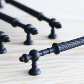 Ladin Siyah Metal Kulp 256 mm (25.6 cm) Mobilya Dolap Kapak Kulpları Kulbu Çekmece Mutfak Dolabı thumbnail 6