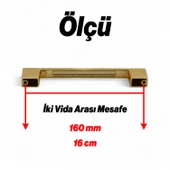 Gölcük 160 mm Metal Mat Altın Gold Kulp Mobilya Çekmece Mutfak Dolabı Dolap Kapak Kulpları Kulb thumbnail 3