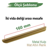 Fırat 160 mm Mat Gold Altın Kulp Metal Mobilya Çekmece Mutfak Dolap Kapak Kulpları Kulbu Dolabı Kulpu thumbnail 2