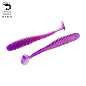 Silikon Kurt Yem - 4,2g 105mm - Turna/Levrek Silikonu - 1 Adet - Mor/Beyaz - Karides Kokulu thumbnail 1