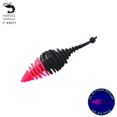 Silikon Kurt Yem - 3g 65mm - Fishack Wormix - 1 Adet - Pembe/Siyah - Karides Kokulu thumbnail 1