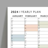 2026 Yıllık Planlayıcı Duvar Takvimi, Planlayıcı Takvim, Yatay Poster Planlayıcı Takvim thumbnail 3