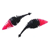 Silikon Kurt Yem - 3g 65mm - Fishack Wormix - 1 Adet - Pembe/Siyah - Karides Kokulu thumbnail 3
