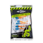 Silikon Kurt Yem - 2,1g 70mm - Fishack Wormix - 1 Adet - Mavi/Turuncu - Karides Kokulu thumbnail 5