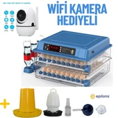 Tam Otomatik 120 Yumurta Kapasiteli Kuluçka Makinesi - Civciv Kaz Hindi Ördek İçin Wifi Kameralı Yedek Motorlu Set thumbnail 1