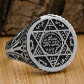 Hz Süleyman Mührü 925 Ayar Gümüş Yüzük - 1