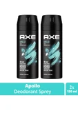 2 Adet Axe Erkek Sprey Deodorant Apollo 48 Saat Etkileyici Koku Vücut Spreyi 150 ml - 1