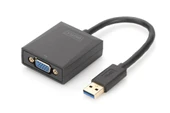 Digitus USB 3.0 <-> VGA Grafik Adaptörü<br>
Giriş: 1 x USB 3.0 USB-A erkek<br>
Çıkış:  1 x VGA (HD15) dişi (Full HD, 1080p)<br>
Plastik - 1