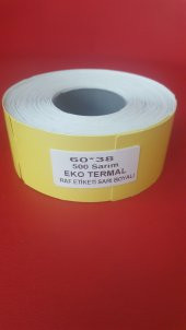 100X38 RAF ETİKETİ KARTON TERMAL SARI ZEMİN 300 SARIM - 2