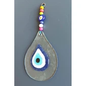 Damla Modeli Nazar Boncuklu Şeffaf Cam El Yapımı Duvar Süsü thumbnail 2