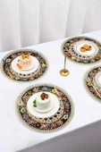 Valerine Life 6’lı Yuvarlak Amerikan Servis Altlığı 35x35cm Restoran Ev İçin Yıkanabilir Kaymaz Çiçekli thumbnail 1