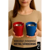 Kokusuz Dumansız Küllük - 2 li Küllük Seti Kafe Küllüğü Restoran Küllüğü Masaüstü Küllük - 1