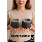 Kokusuz Dumansız Küllük -2 li Küllük Seti Kafe Küllüğü Restoran Küllüğü Masaüstü Küllük - 1