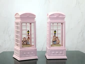 Telefon Kulübeli Kış Masalı Işıklı Müzikli Kar Küresi Alk3409 - 1