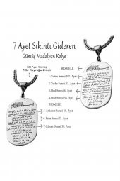 Sıkıntı ve Belayı Gideren 7 Ayet 60 cm 925 Gümüş Kolye - 2