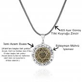 Mührü Süleyman İsmi Azam 60 cm 925 Gümüş Kolye - 2