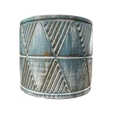 Bitki Tasarımı Ev dekorasyon Mavi Eskitme Piramit Beton Saksı Çiçeklik Saksılık thumbnail 1