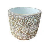 Bitki Tasarımı Ev dekorasyon Gold Çiçek Desen Beton Saksı Çiçeklik Saksılık thumbnail 4