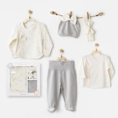 Andywawa AC26250 Baby Bow Bliss 5'li Hastane Çıkışı Ekru - 1