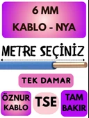 Öznur 6 MM NYA Kablo Metre Seçenekli (Mavi) - 1