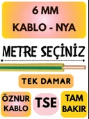 Öznur 6 MM NYA Kablo Metre Seçenekli (Sarı-Yeşil) - 1