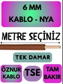 Öznur 6 MM NYA Kablo Metre Seçenekli (Kahverengi) - 1