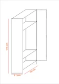 ED PET DİZAYN 2 Kapaklı Elbise Dolabı Atlantik Çam 80 cm Genişlik - 4