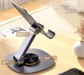 FitPlus K72 Metal 360 Döner Katlanır Masaüstü Telefon ve Tablet Standı - 4