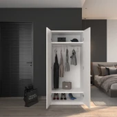 Ed Pet Dizayn 2 Kapaklı Elbise Dolabı Beyaz 80 cm Genişlik - 3