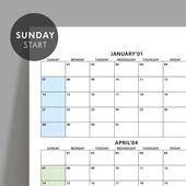 Amerikan Standardı 2026 Yıllık Planlayıcı Takvim, Pazar Başlangıç 2026 Takvim thumbnail 2