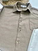 Çocuk Takım – Kahverengi Gömlek & Beyaz Pantolon thumbnail 9