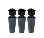 Omnipazar SO-KVT1 Kumsal Vazo Saksı Takımı 5.5 lt Antrasit 3 Adet thumbnail 1