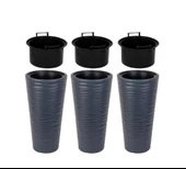 Omnipazar SO-KVT2 Kumsal Vazo Saksı Takımı 9 Litre Antrasit 3 Adet thumbnail 1