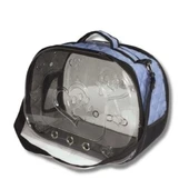 Hobi Çift Cam Elips Kedi Köpek Taşıma Çantası - Şeffaf Yan Panelli, Konforlu ve Şık Seyahat Çözümü - 2