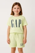 Baskılı Çocuk Şortlu Takım – Nane Yeşili - 1