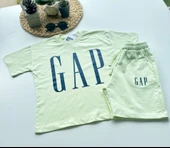 Baskılı Çocuk Şortlu Takım – Nane Yeşili - 4